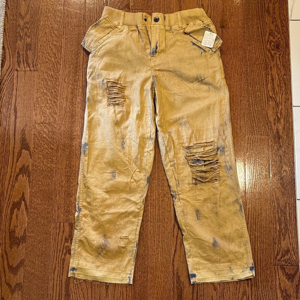 Free People Distressed Mustard Pants